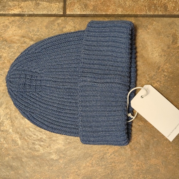 NWT Bolongaro Trevor Skull Logo Wool Blend Beanie in Blue - Picture 4 of 4